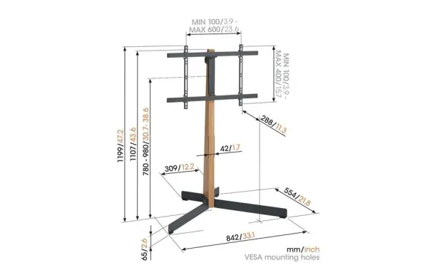 VOGEL'S Support mural orient TVS3695B
